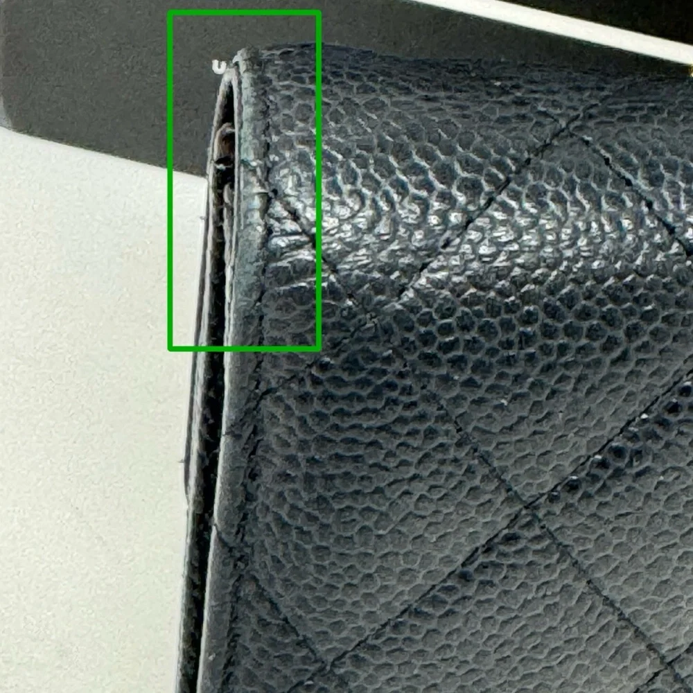 💯Authentic Chanel Black Quilted Caviar Leather Long Wallet Iconic CC Logo - Picture 9 of 9